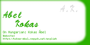 abel kokas business card